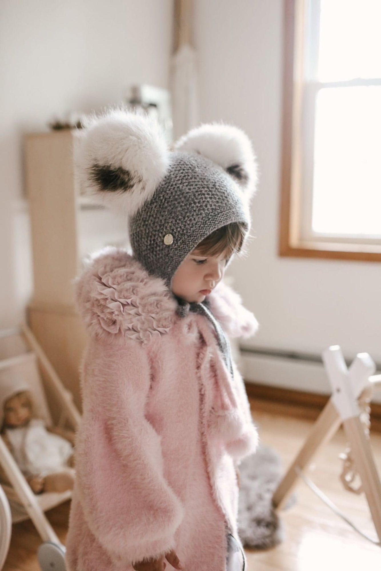 Baby Unisex | Honeycomb Cashmere Bonnet | Grey