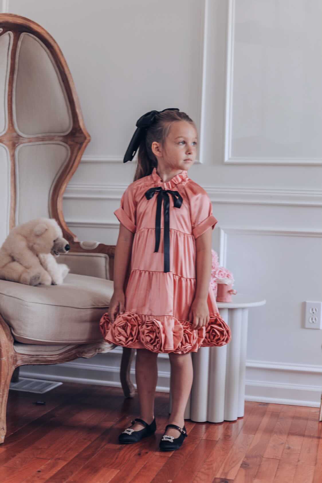 Satin Rose Dress | Rose