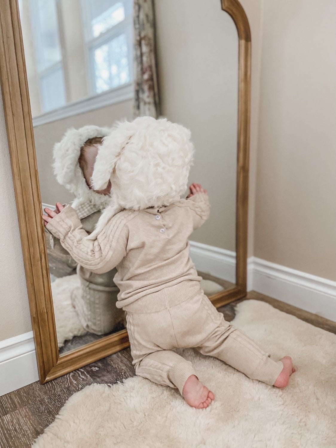 Baby Unisex | Cableknit Top and Pants Set | Oatmeal