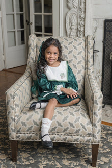 Baby Girls | Everly Damask Velour Dress | Green