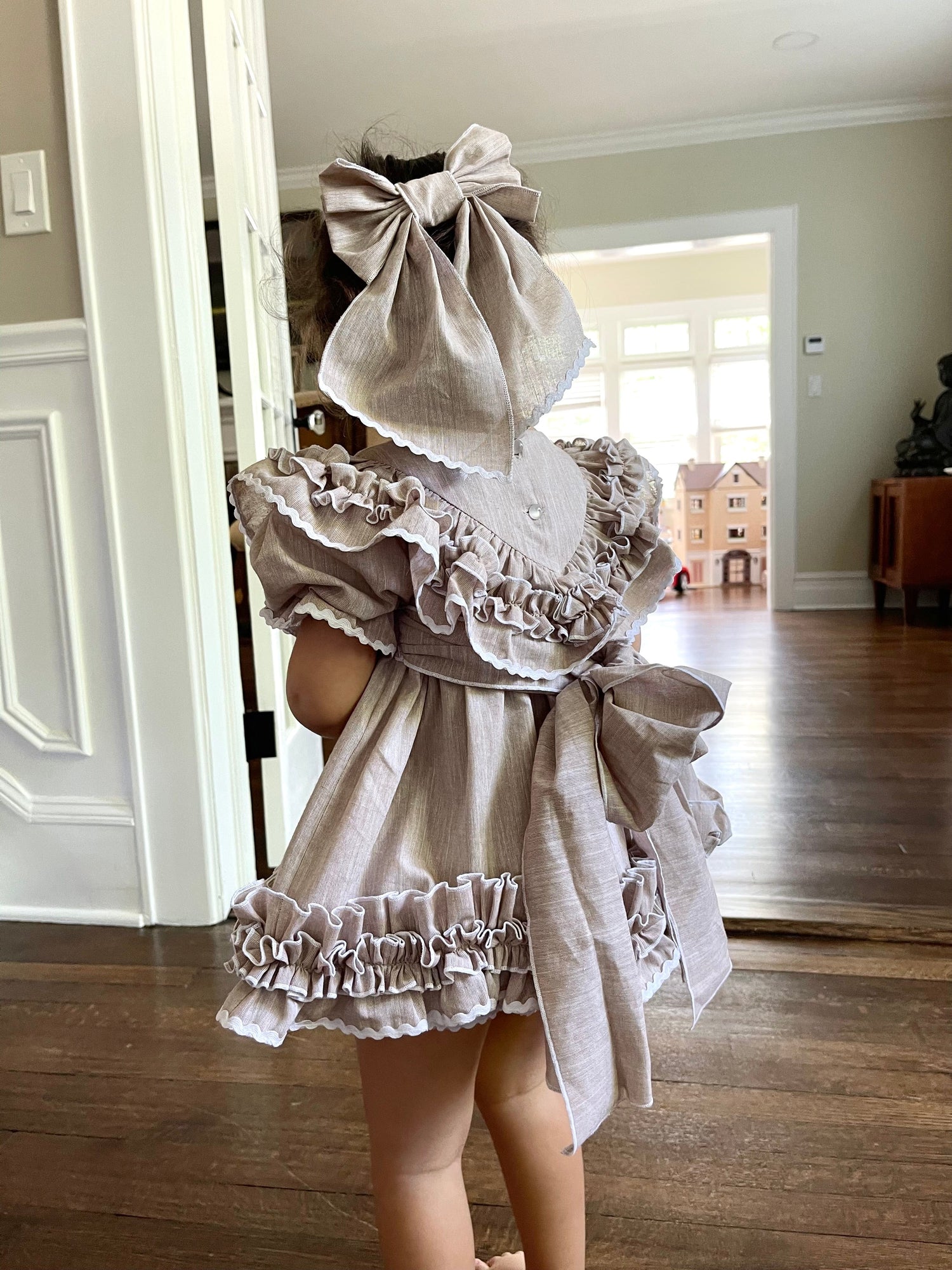 Ashlyn Linen Hair Bows | Beige