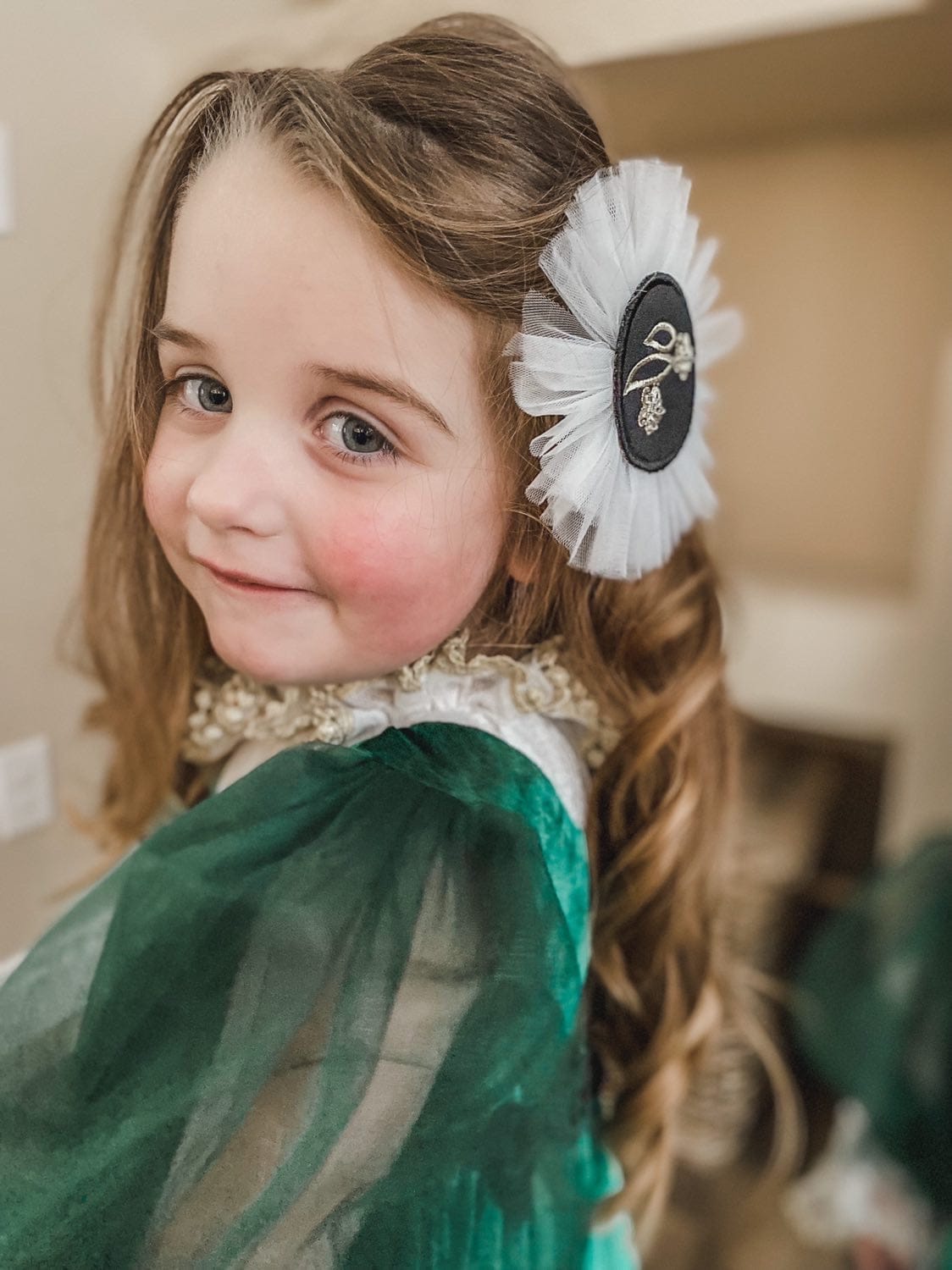 Aurora Embroidered and Hair Clip | White & Black