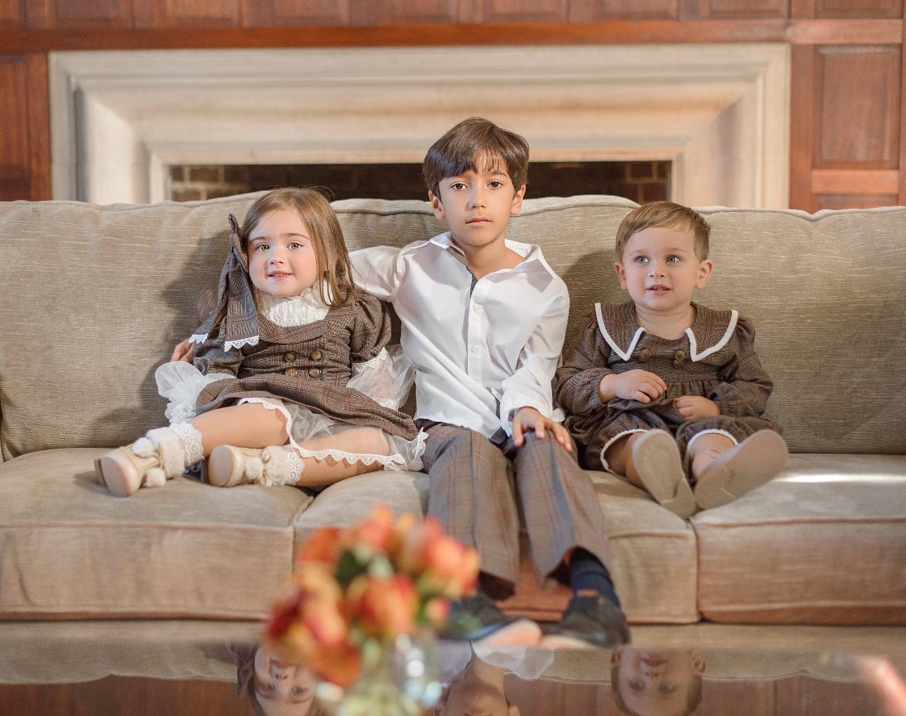 Girl | Blair Estate Tweed Top and Skirt Set | Brown x White