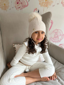 Unisex | London Cashmere Aviator Hat | Beige