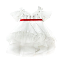 Girl | Constanza Ceremony Dress with Bow | White x Red