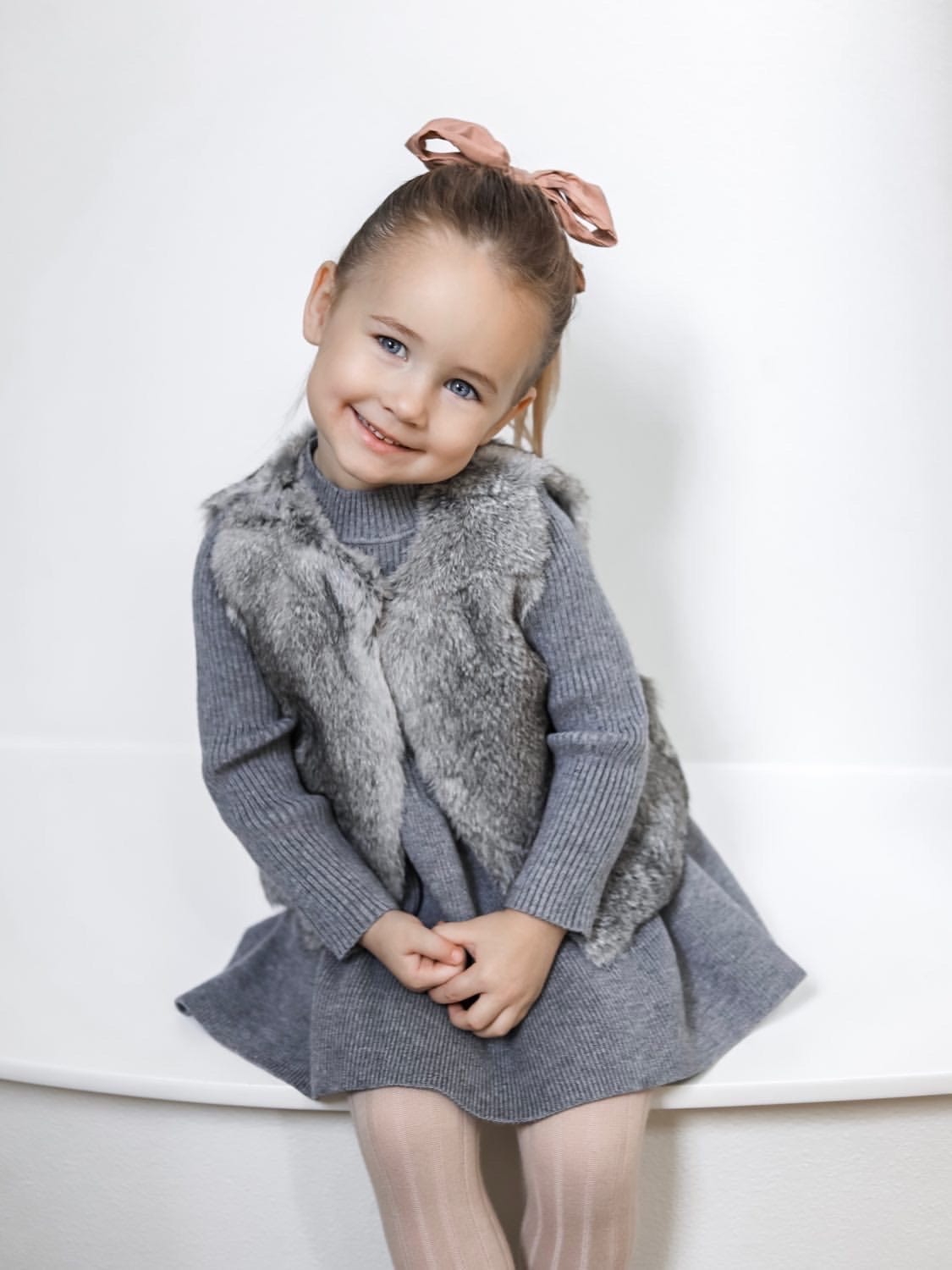 Baby Girls | Rabbit Vest | Grey