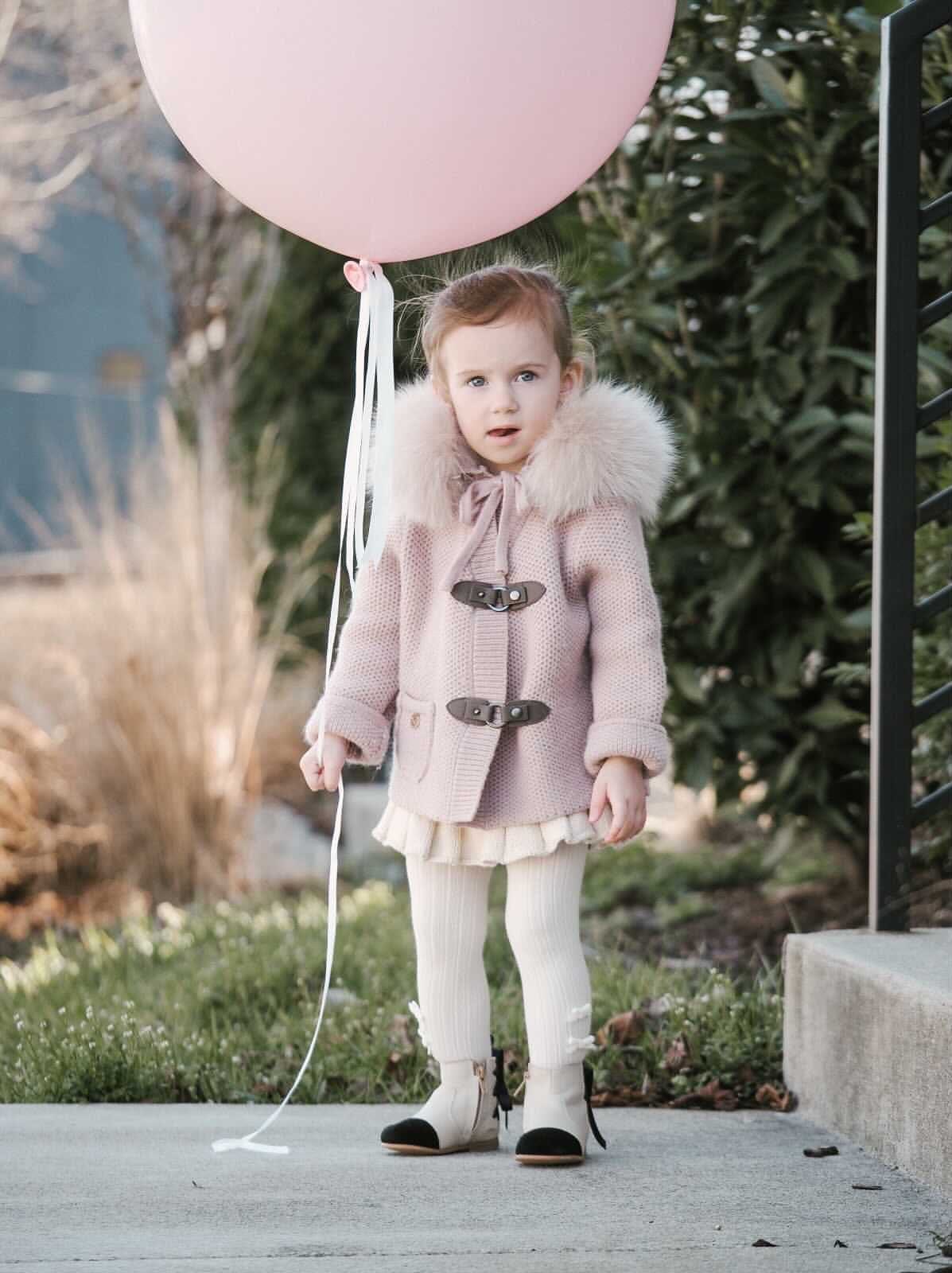 Honeycomb Dusty Pink Cashmere Pram Coat | Pink