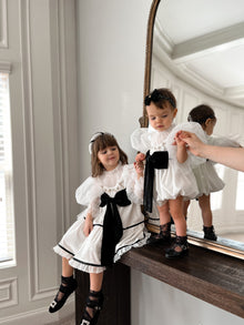 Aurora Ivory Velour Dress - Petite Maison Kids