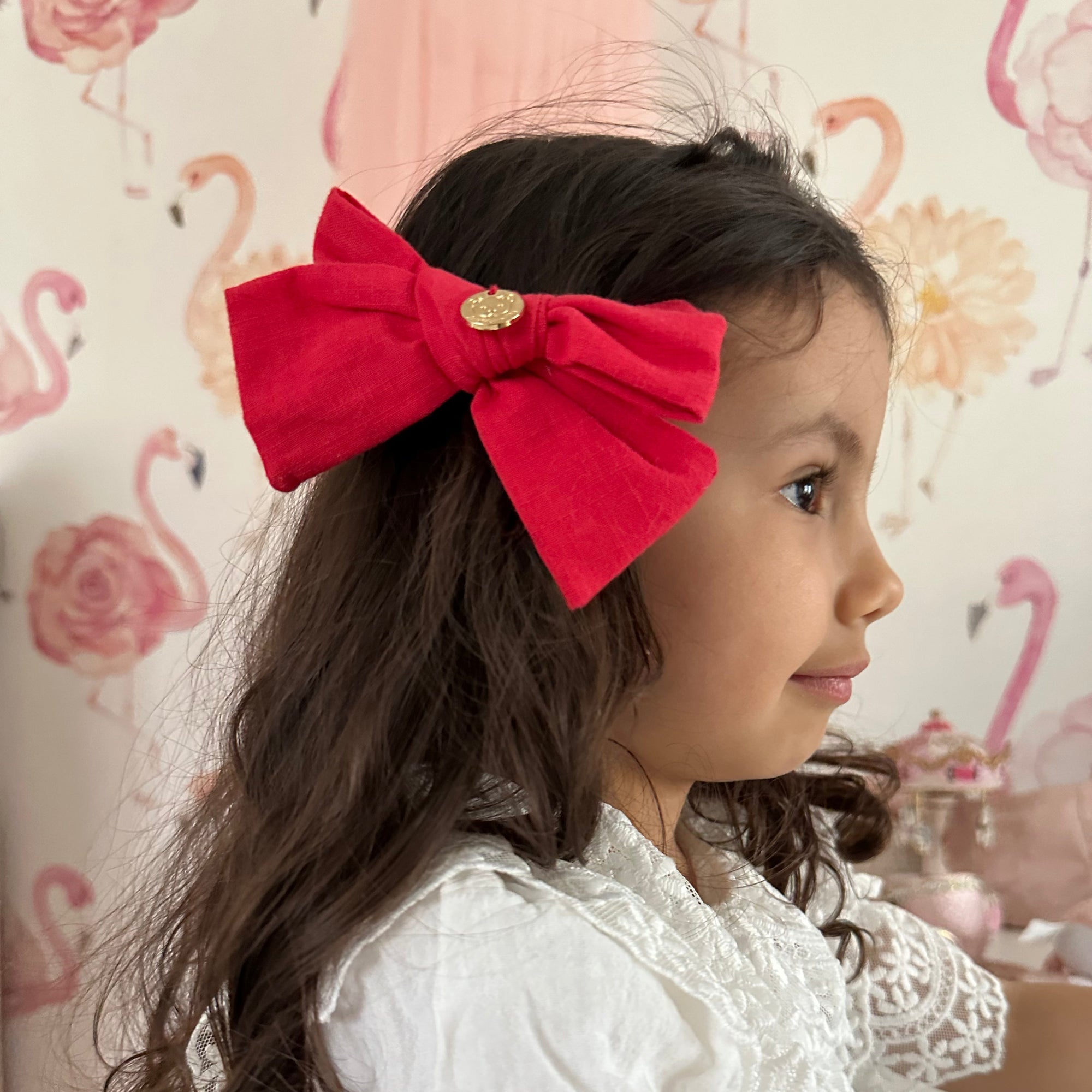 Emma Linen Hair Bow - Petite Maison Kids