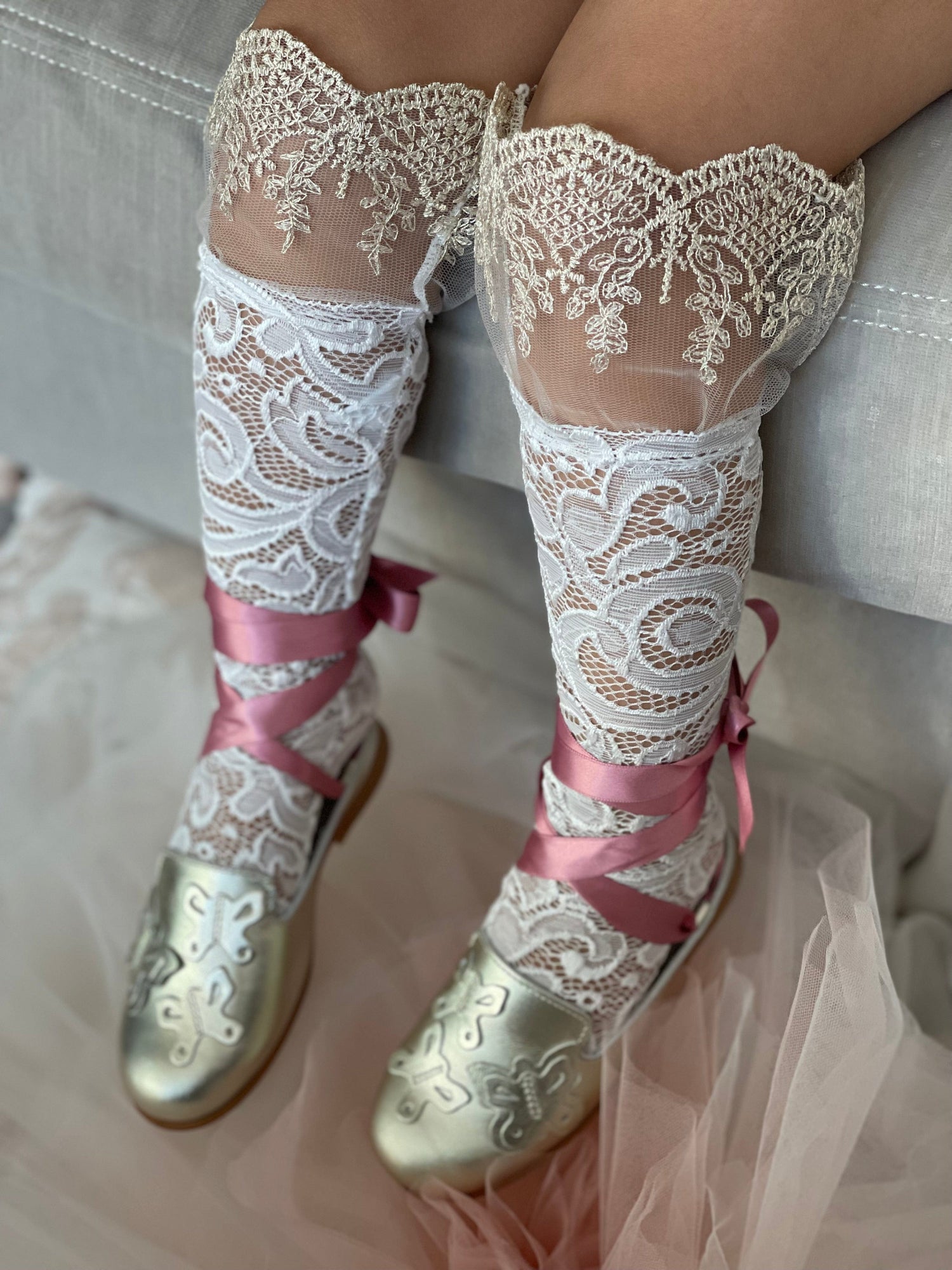 Aida Lace Socks | White