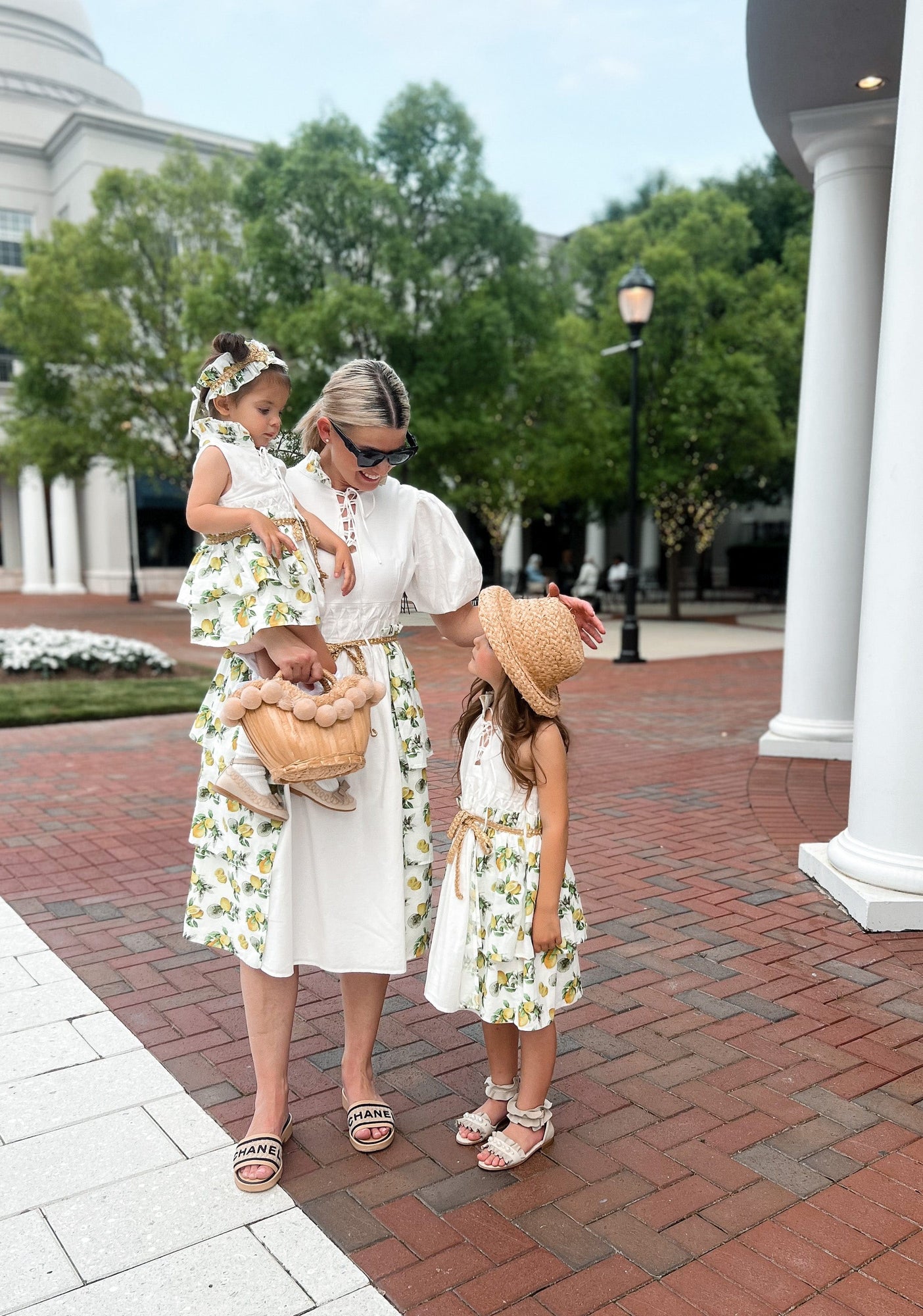 Womens | Amalfi Lemon Print Linen Mom Dress | Lemon