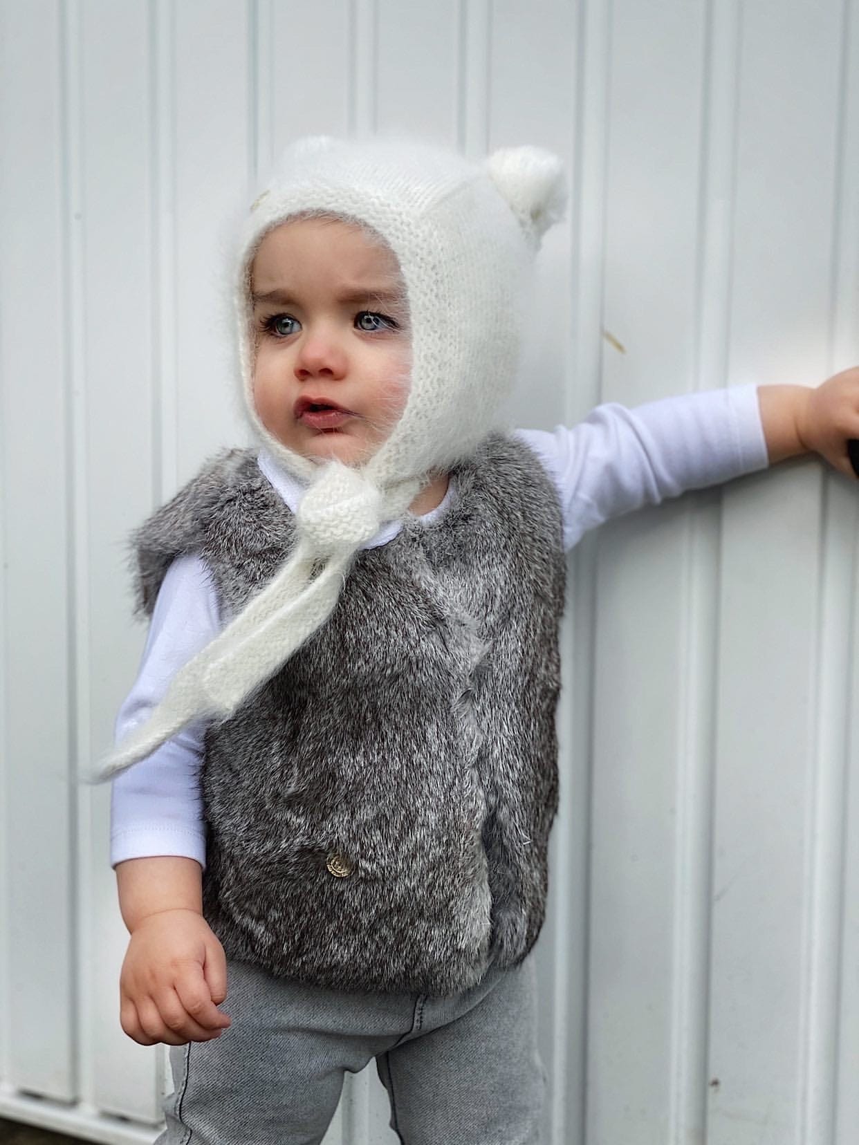 Baby Girls | Rabbit Vest | Grey