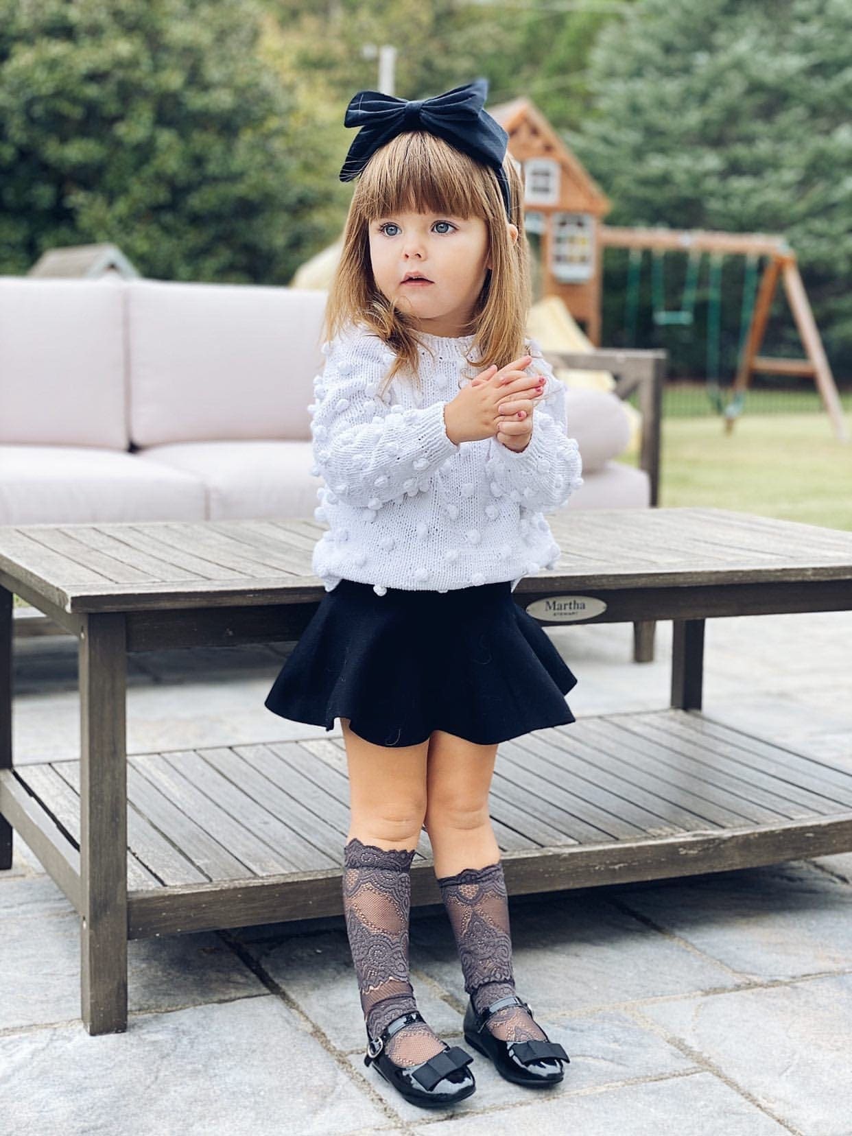 Alice Lace Socks | Charcoal Black