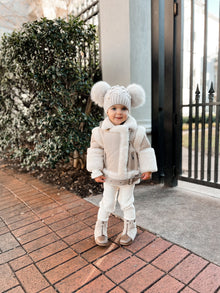 Baby Unisex | Sheepskin Leather Jacket | Beige