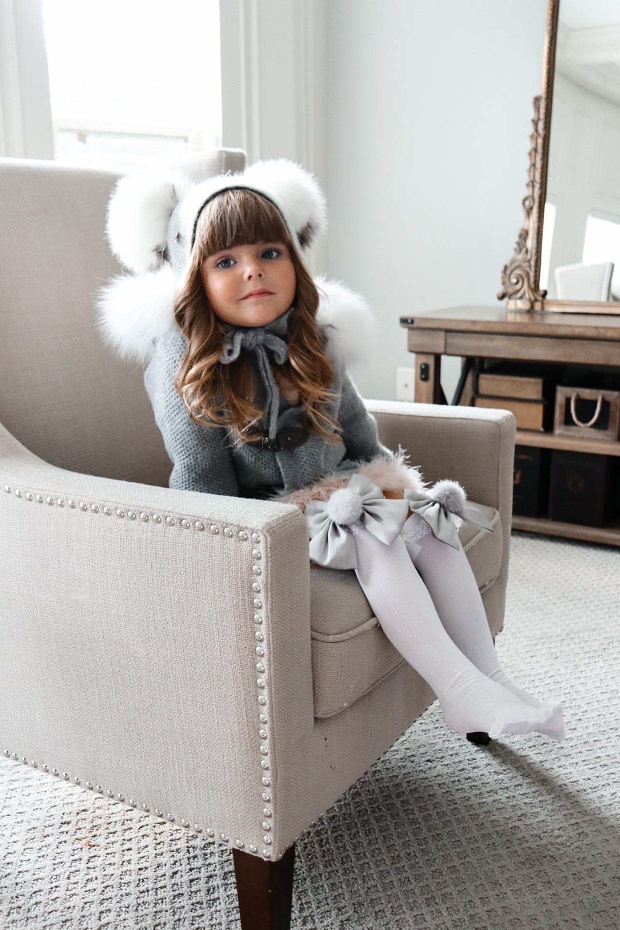 Baby Unisex | Honeycomb Cashmere Bonnet | Grey