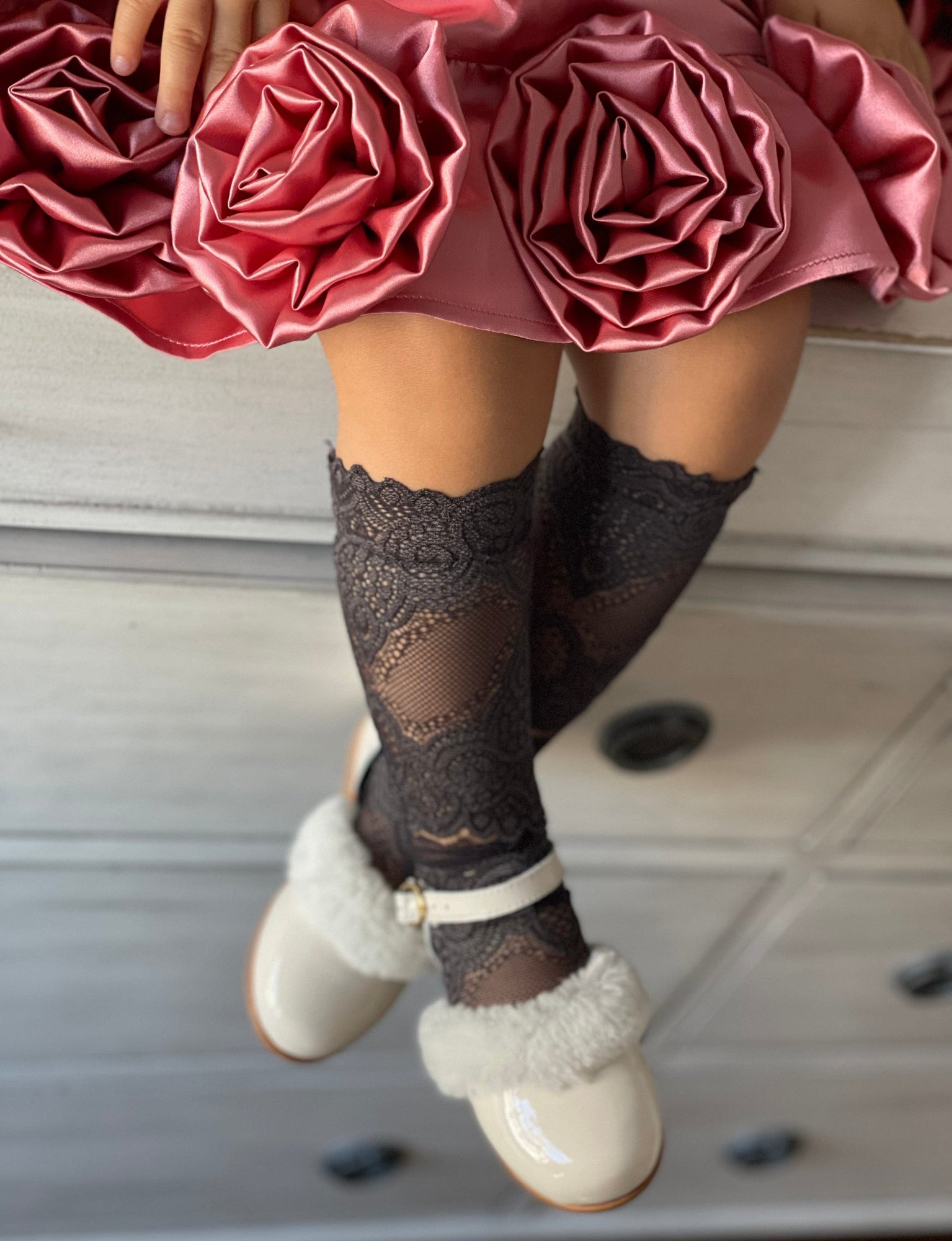 Alice Lace Socks | Charcoal Black