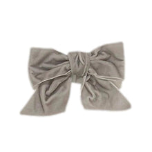 Grey Velvet Bow Hair Clip | Grey