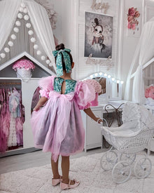 Baby Girls | Eva And Floral Tulle Dress | Pink & Green
