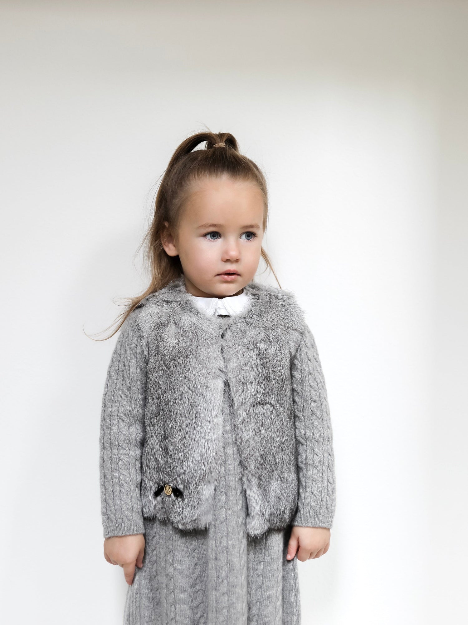 Baby Girls | Rabbit Vest | Grey