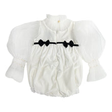 Aurora Ivory Velour Romper - Petite Maison Kids