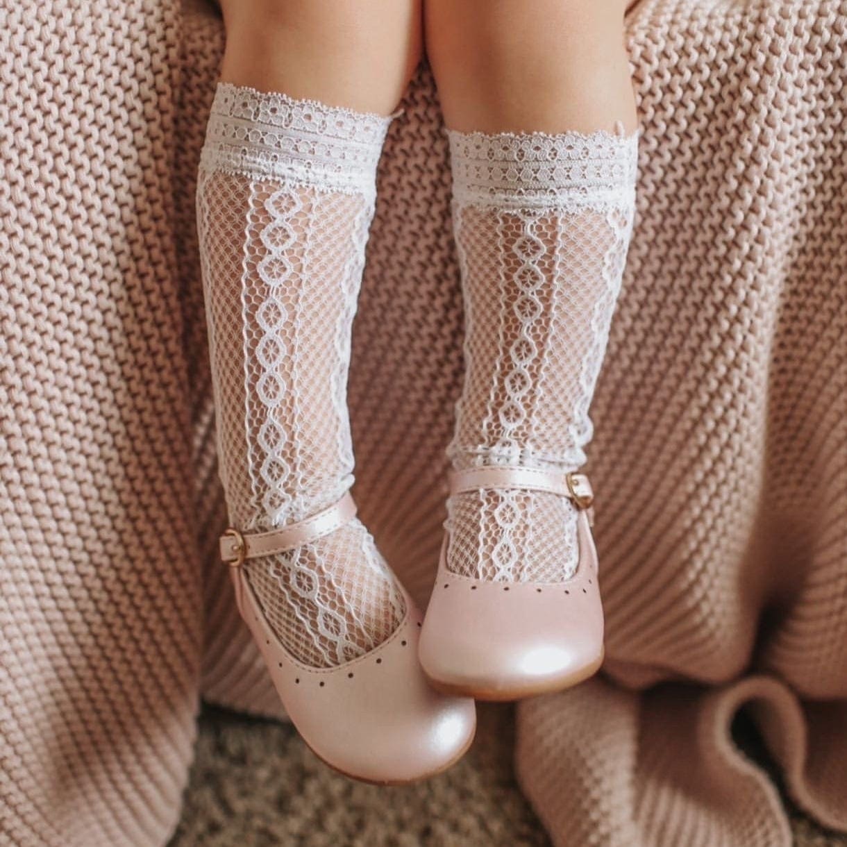 Daisy Lace Socks | White