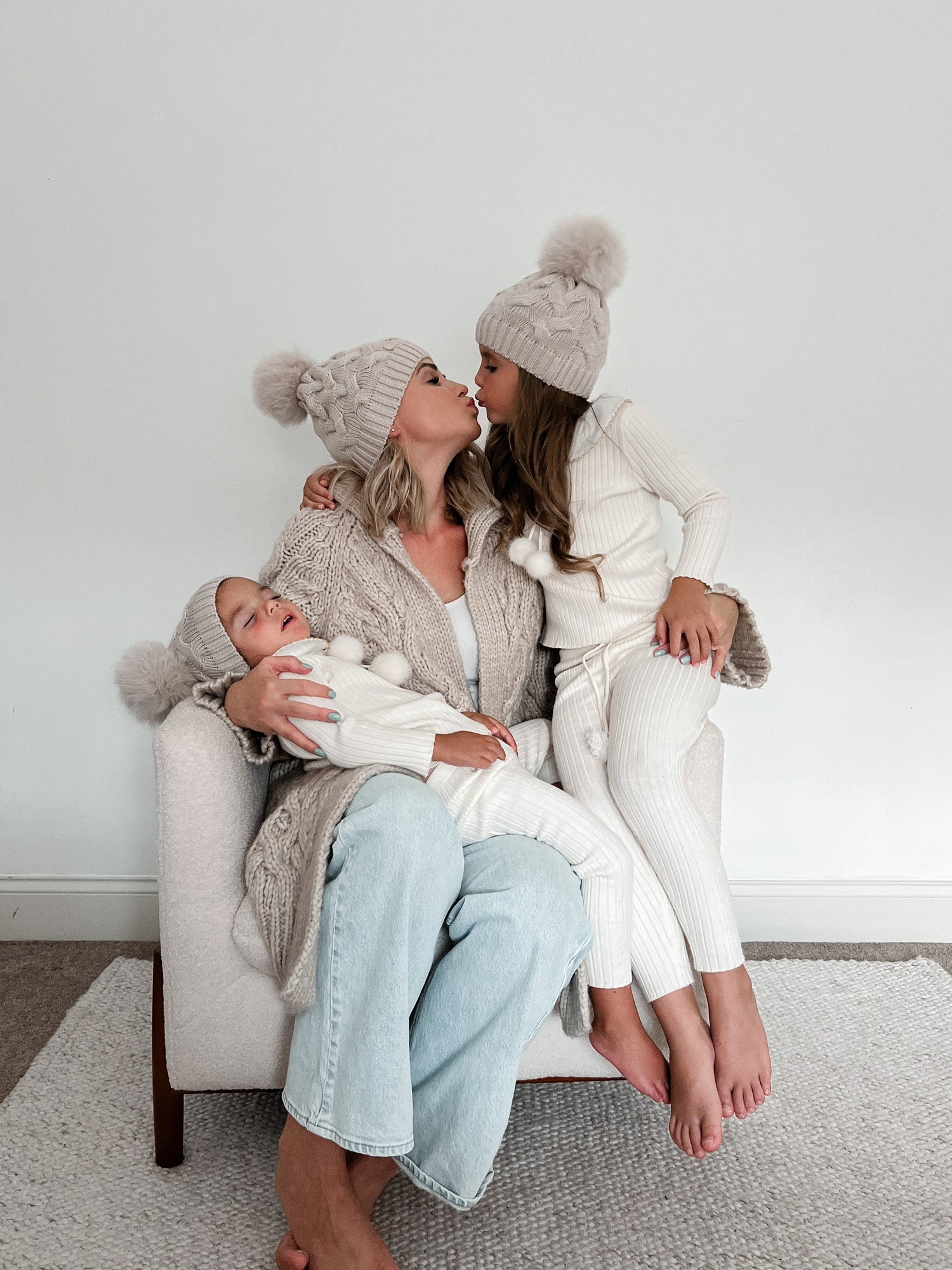 Women | Sandstone Merino Wool Adult Beanie Hat | Beige