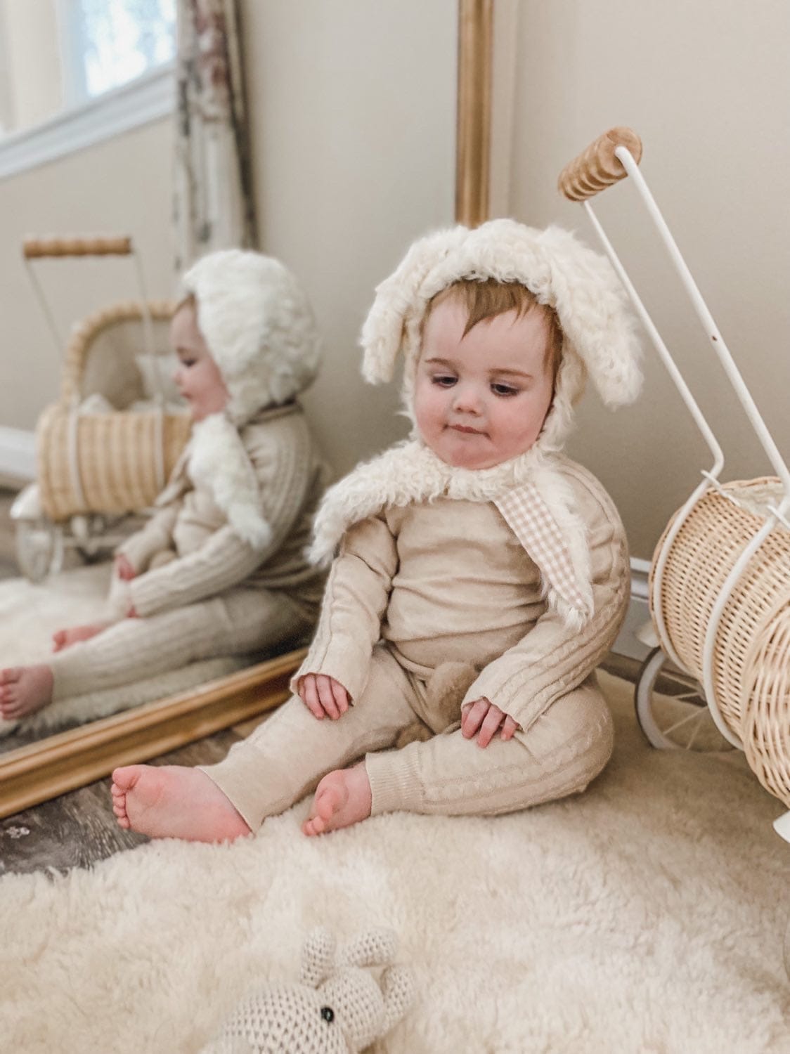 Baby Unisex | Cableknit Top and Pants Set | Oatmeal