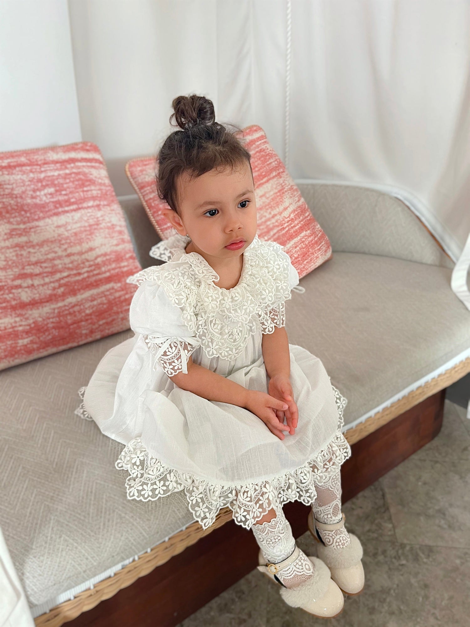 Katherine Embroidered Linen Dress - Petite Maison Kids