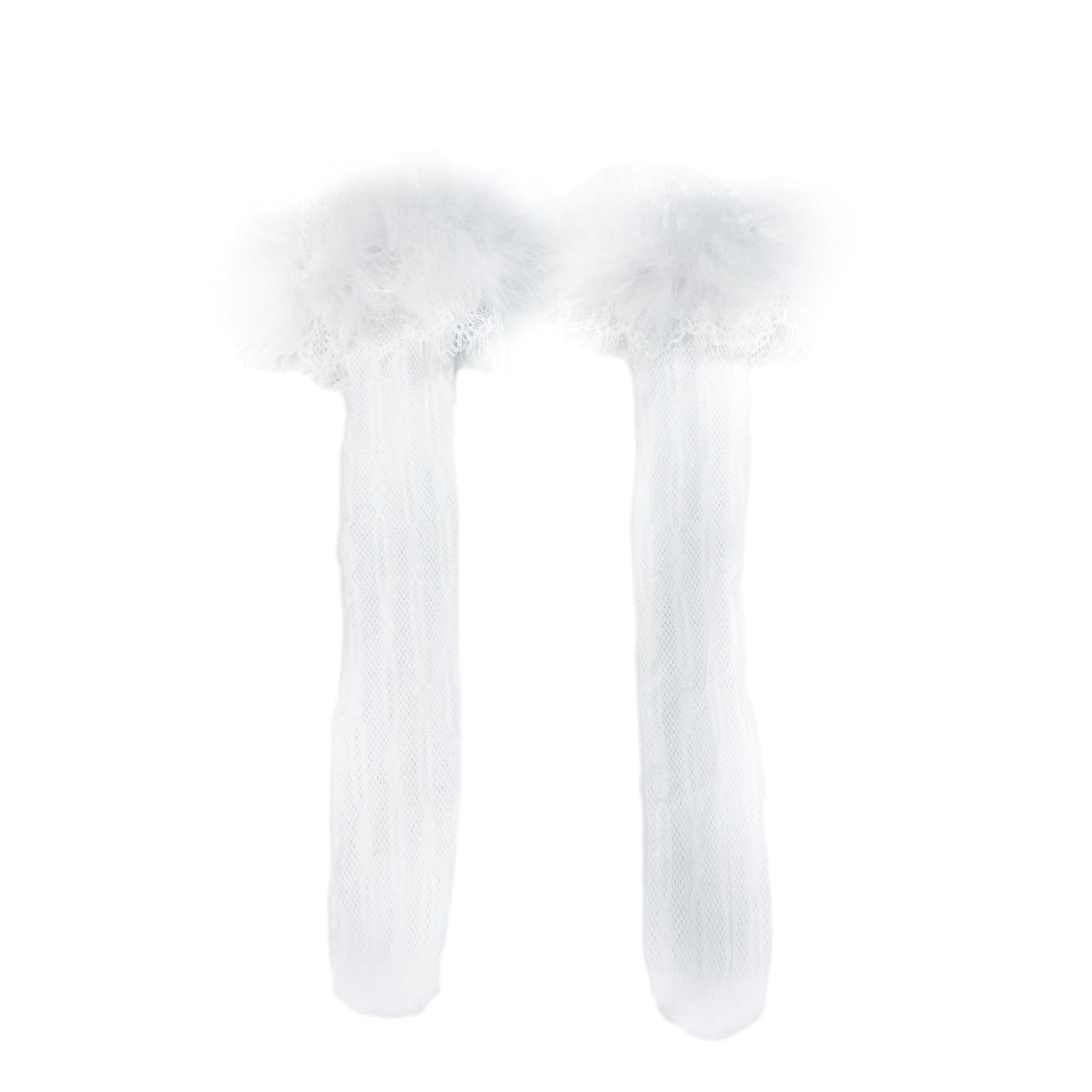 Lara Feather Socks | White