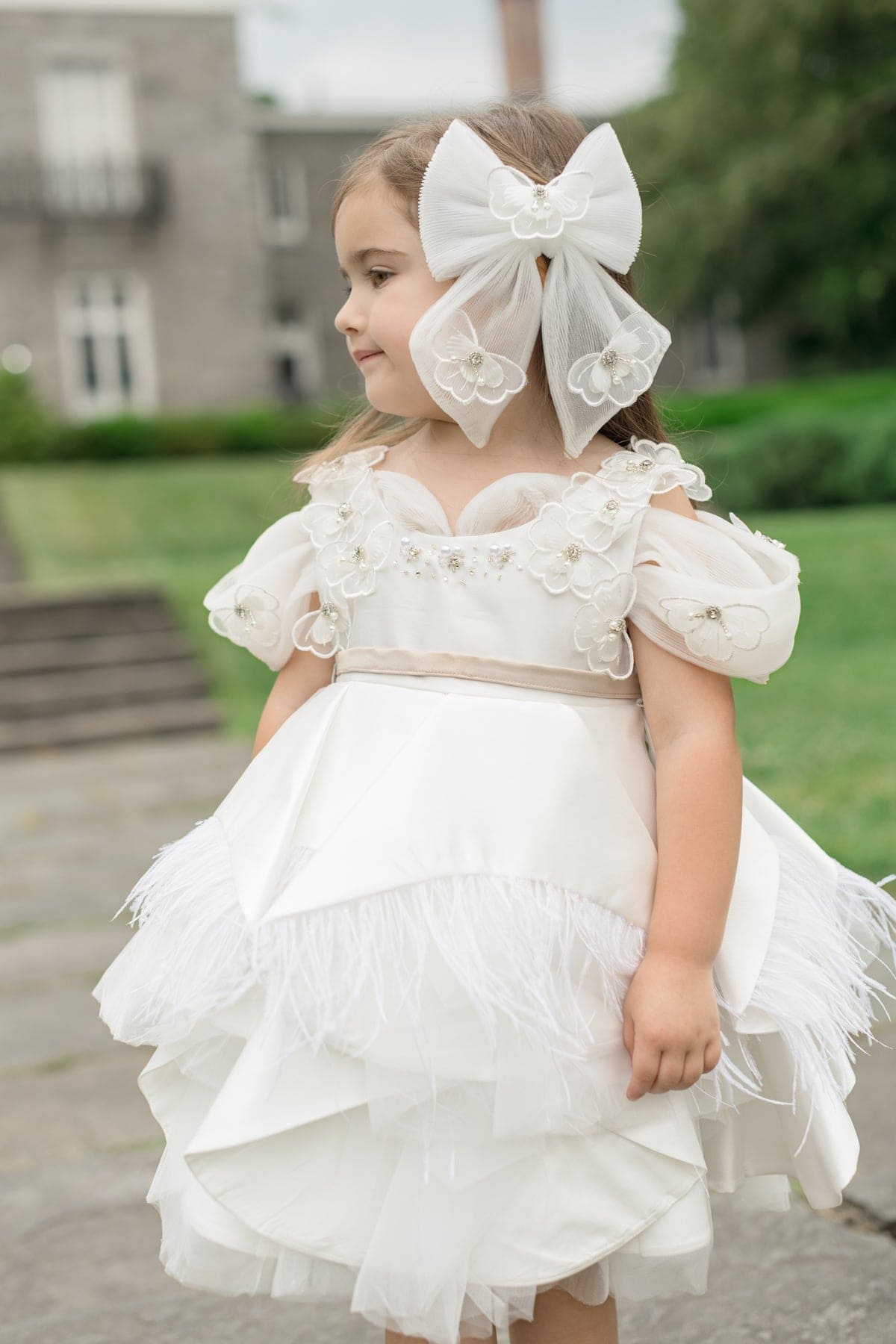 Constanza Tulle Hair Bow | White