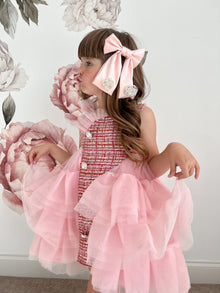 Anise Satin Embroidered Hair Bows | Ballet Pink