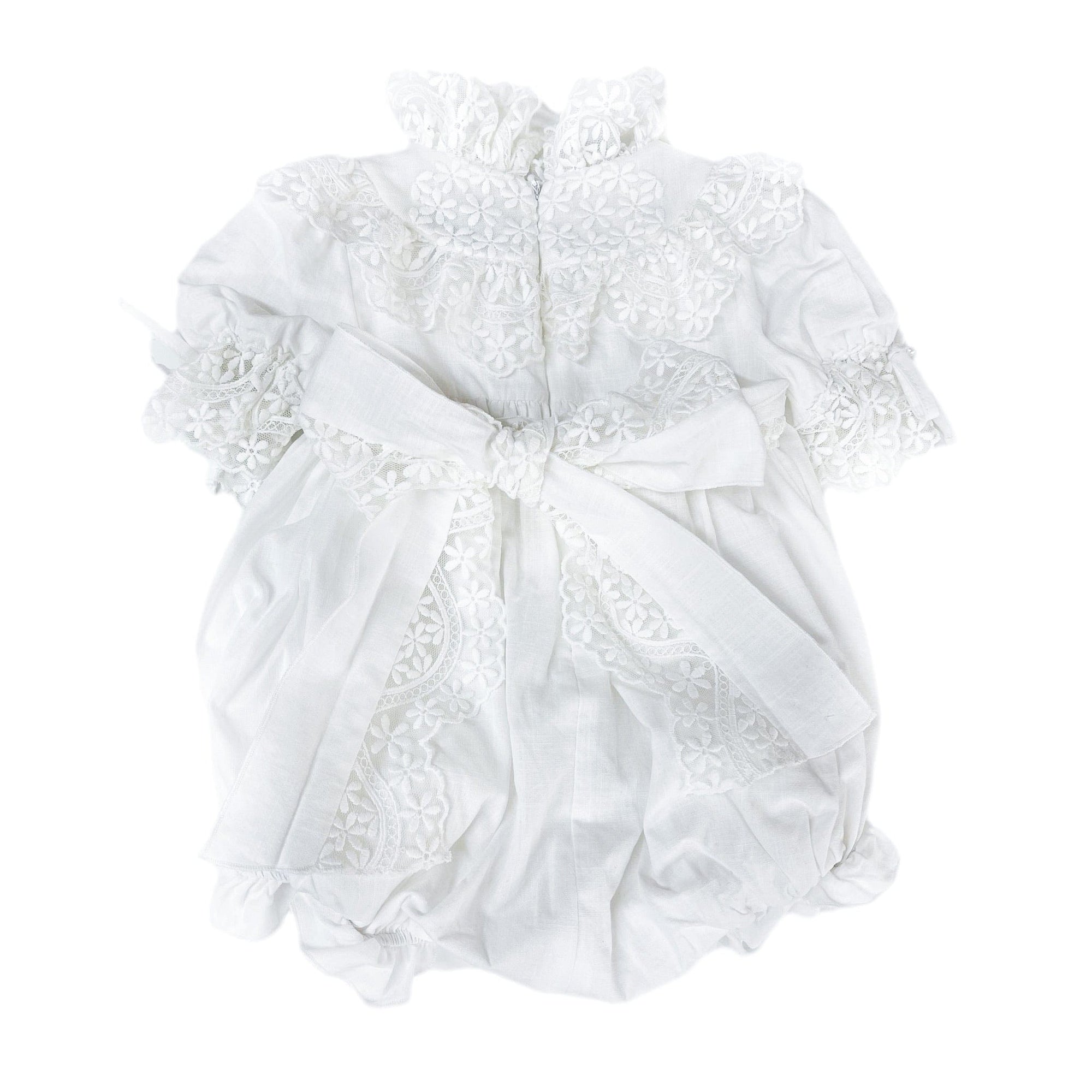 Katherine Embroidered Linen Romper - Petite Maison Kids