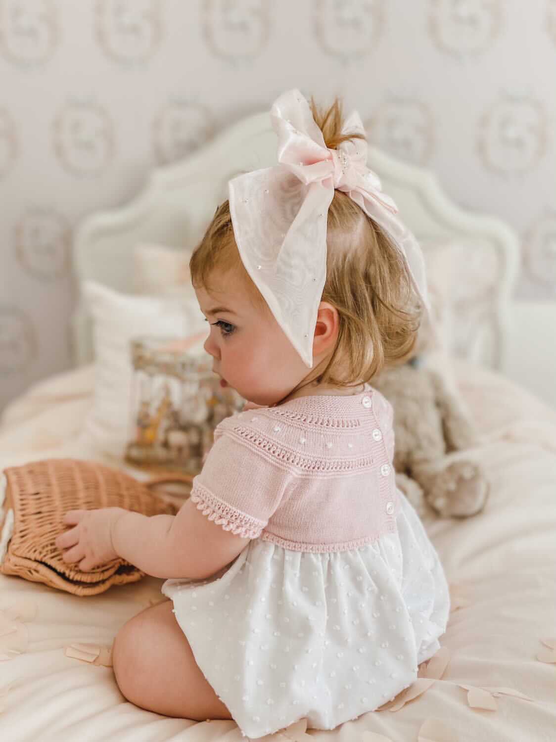 Juliette Pink Organza Hair Bow | Pink