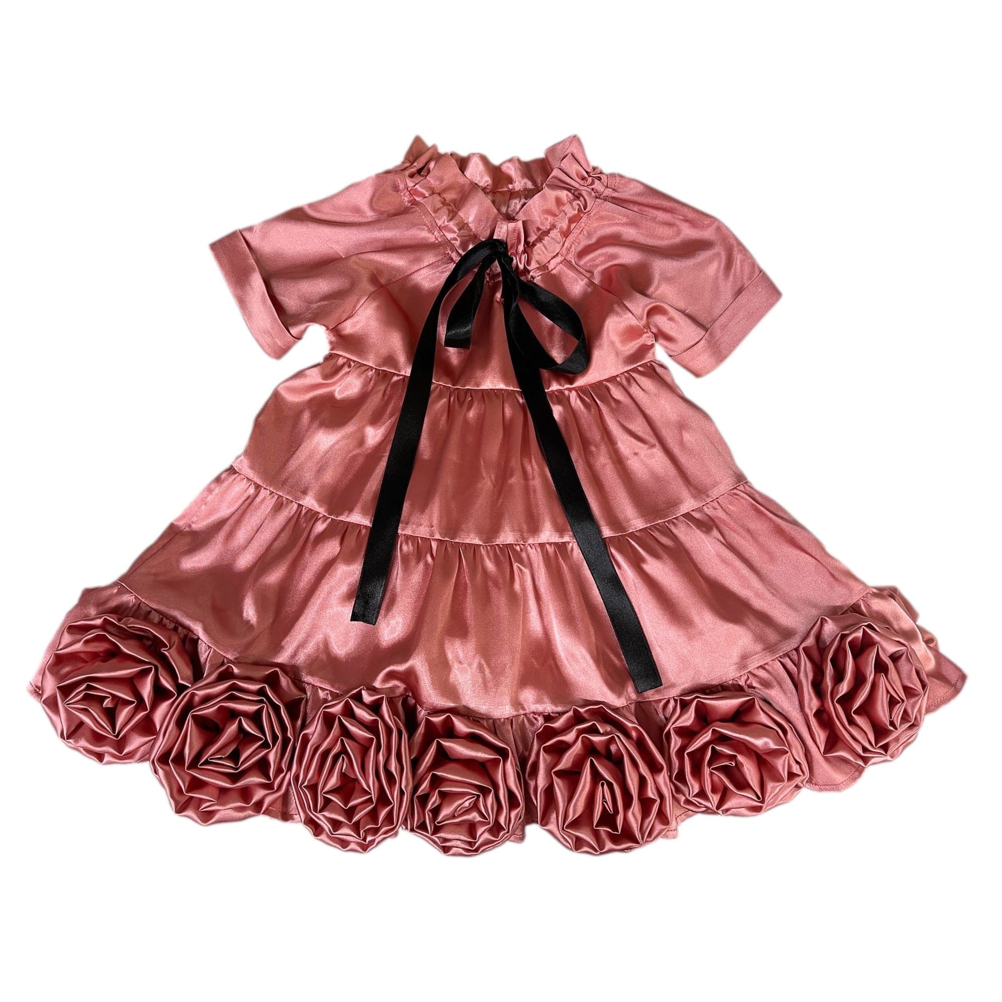 Satin Rose Dress - Petite Maison Kids