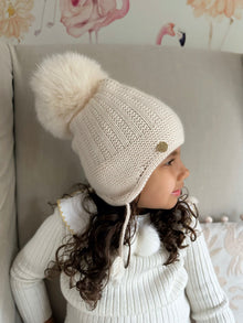 Unisex | London Cashmere Aviator Hat | Beige