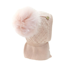 Baby Girls | Luna Merino Wool Faux Fur Balaclava Hat | Pink