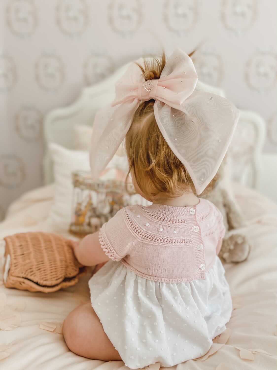 Juliette Pink Organza Hair Bow | Pink