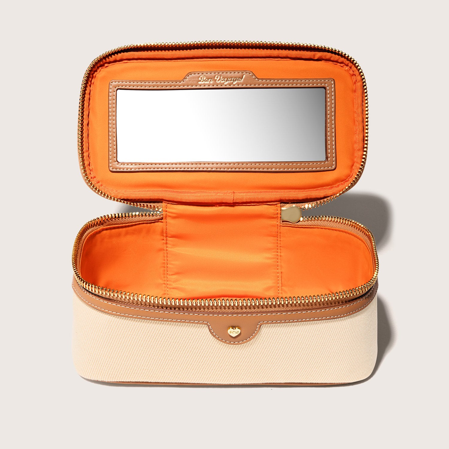 Open Top Mirror Pouch | Saddle & Natural