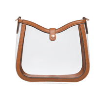 Clear Snap Crossbody Bag | Clear & Camel