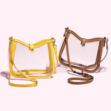 Clear Snap Crossbody Bag | Clear & Camel
