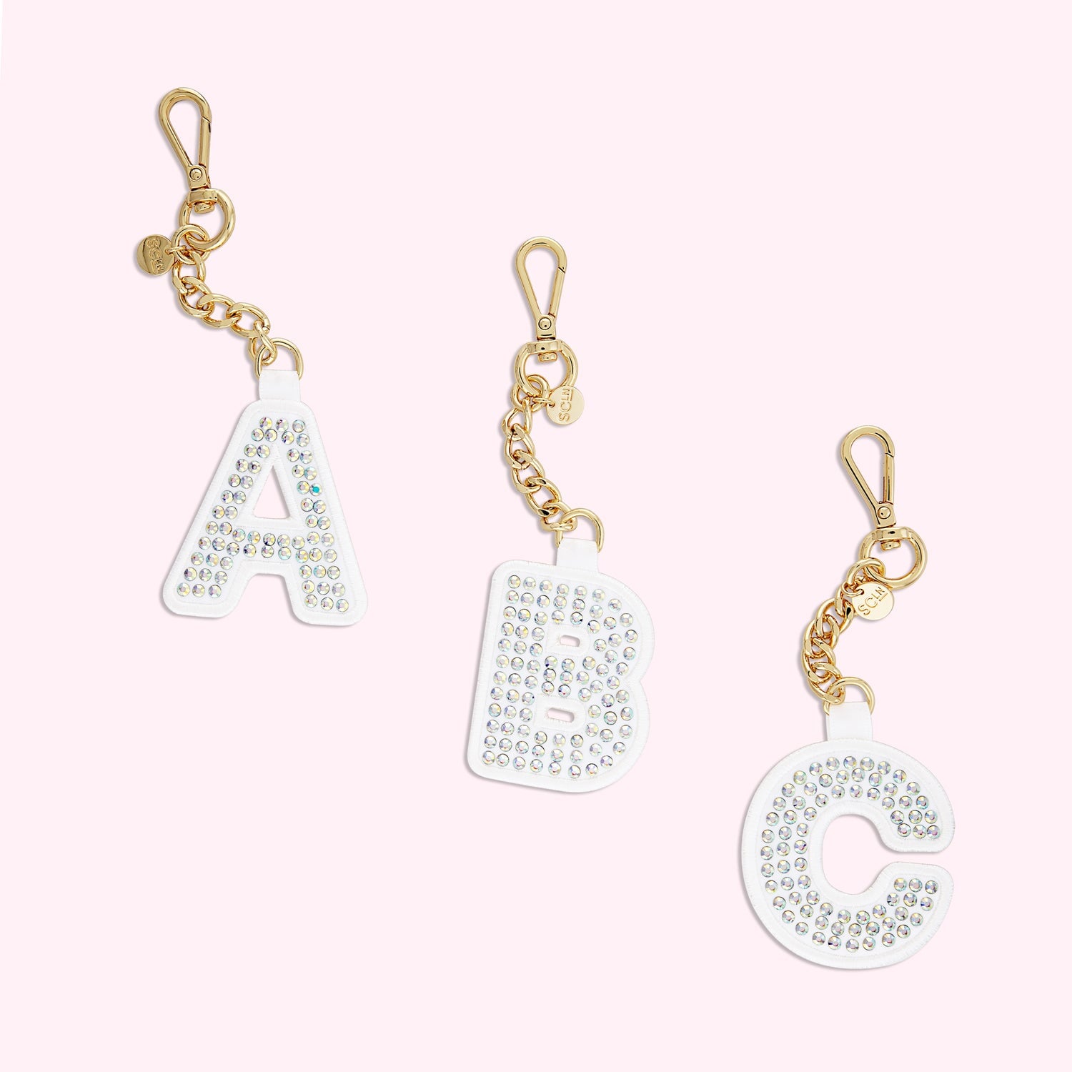 Sparkle Letter Bag Charm | Gold