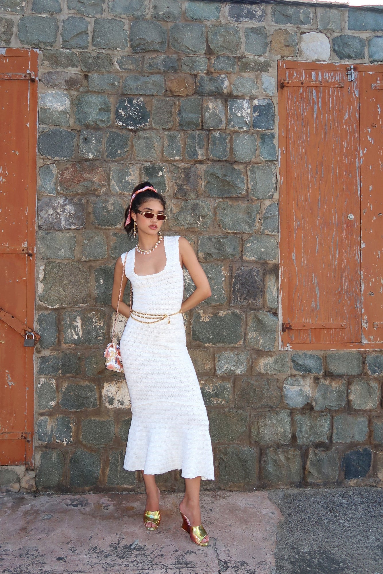 LoveShackFancy | Leigh Pointelle Knit Midi Dress