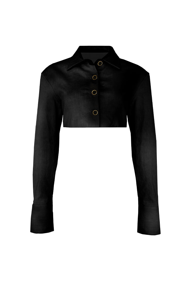 Womens | Bordeaux Cropped Jacket | Black