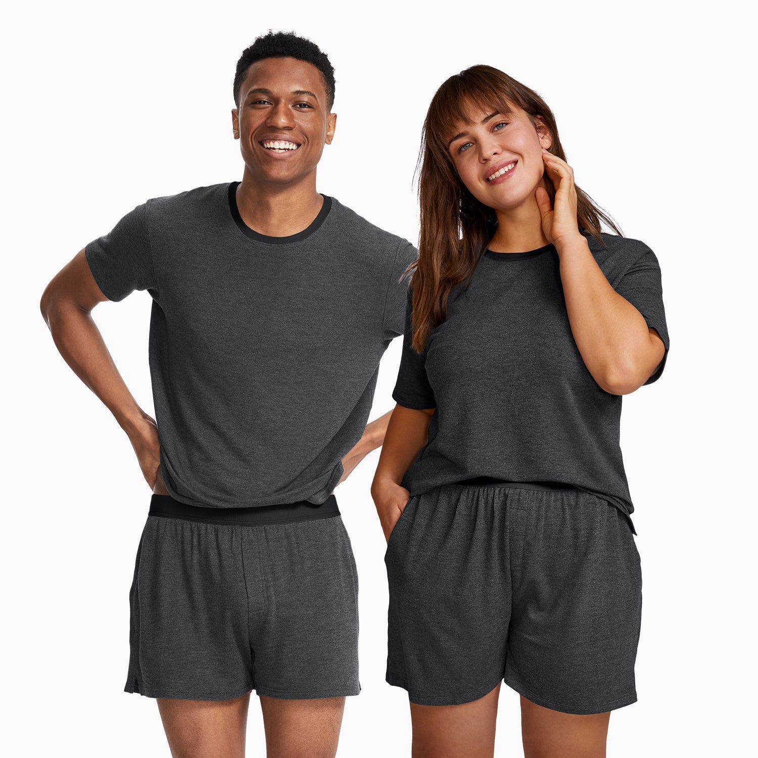 Modal Boxer Lounge Shorts | Boxers with Pockets | Gray/Black