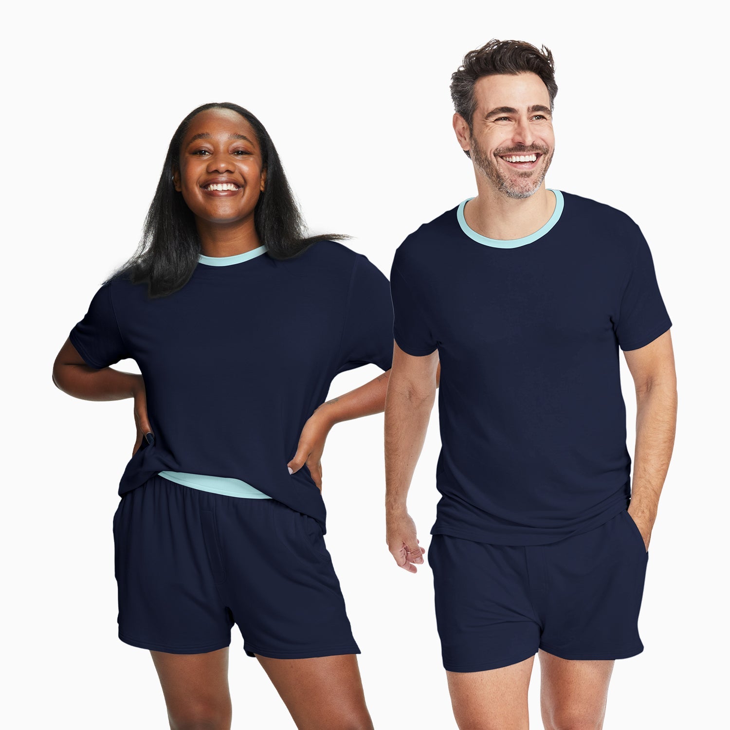 Modal Boxer Lounge Shorts | Boxers with Pockets | Navy/Mint