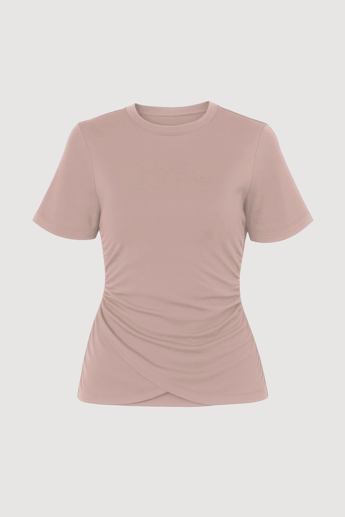 Arya | Janette Front-Wrap Jersey Tee in Size Small - Flat