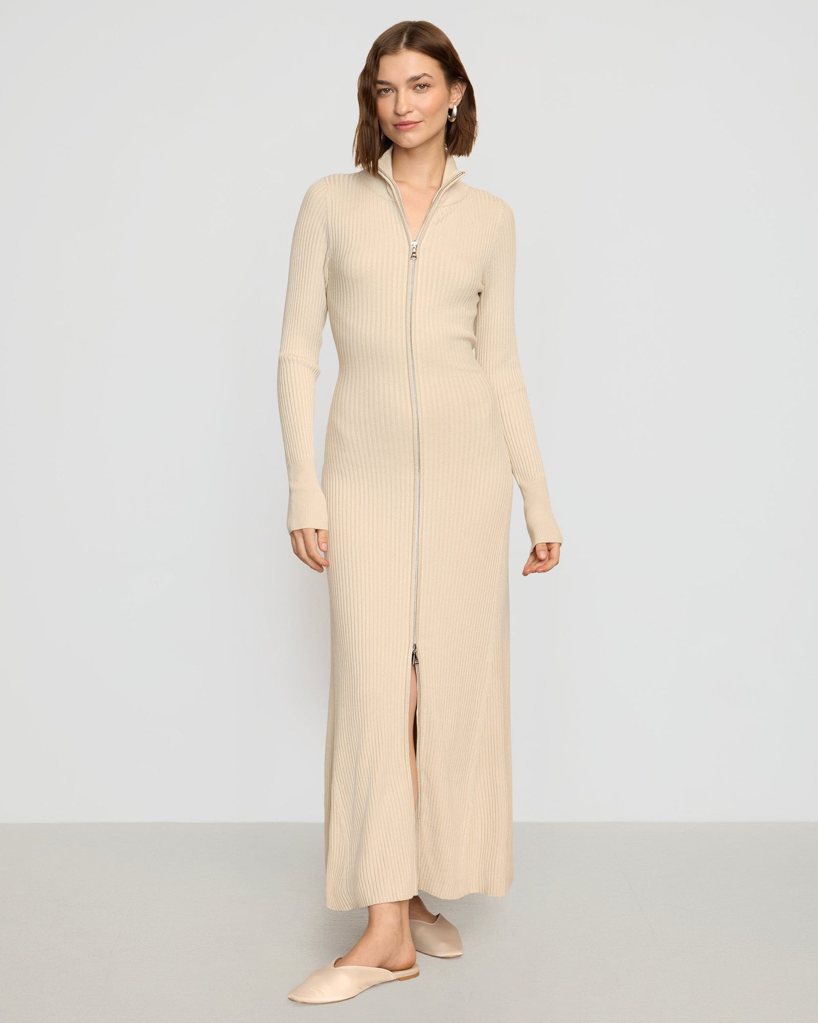 Helena | Janne Two-Way Zip Sweater Dress in Size Small