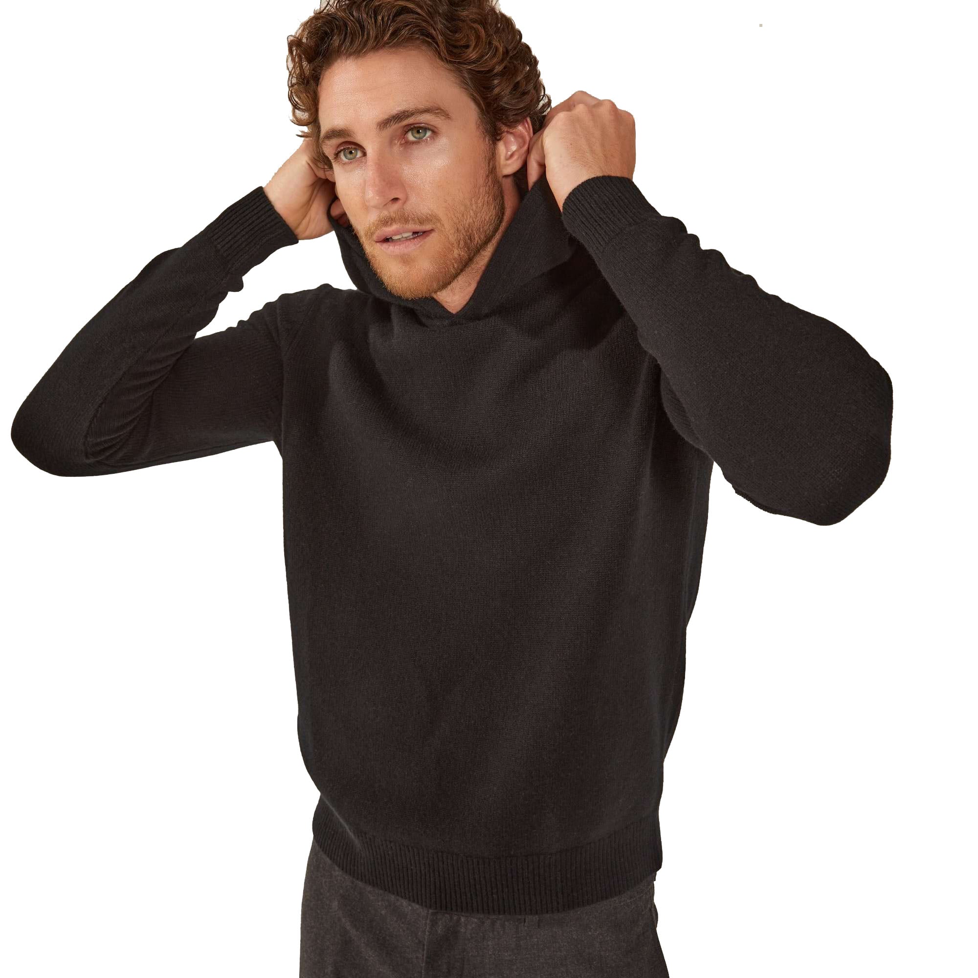Mens | Jasper Cashmere Hoodie | Black