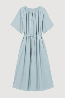 Arya | Katya Cotton Poplin Tie-Waist Dress in Size Small - Flat