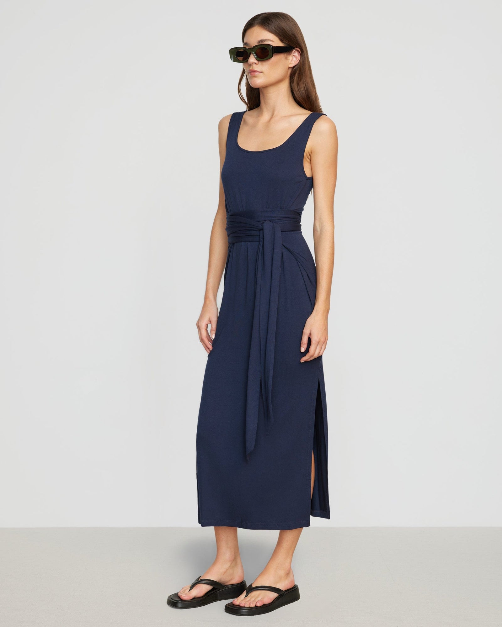 Renée | Kelis Tie-Waist Maxi Dress in Size Small